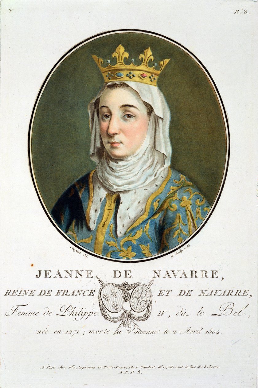 Jeanne de Navarra (1271-1304) portréja, 1788 alkotó: Antoine Louis Francois Sergent Marceau