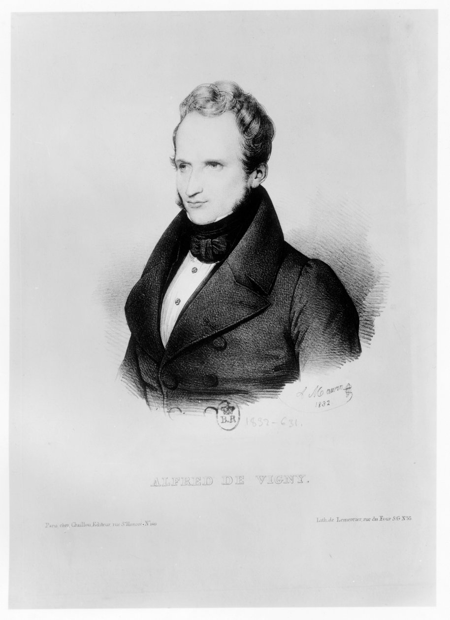 Alfred de Vigny portréja, 1832 alkotó: Antoine Maurin