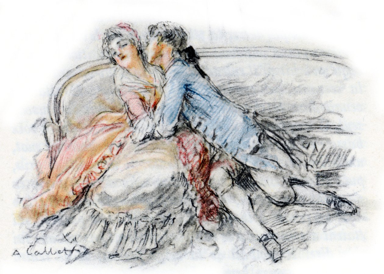 Werther megcsókolja Charlotte-ot alkotó: Antoine Calbet