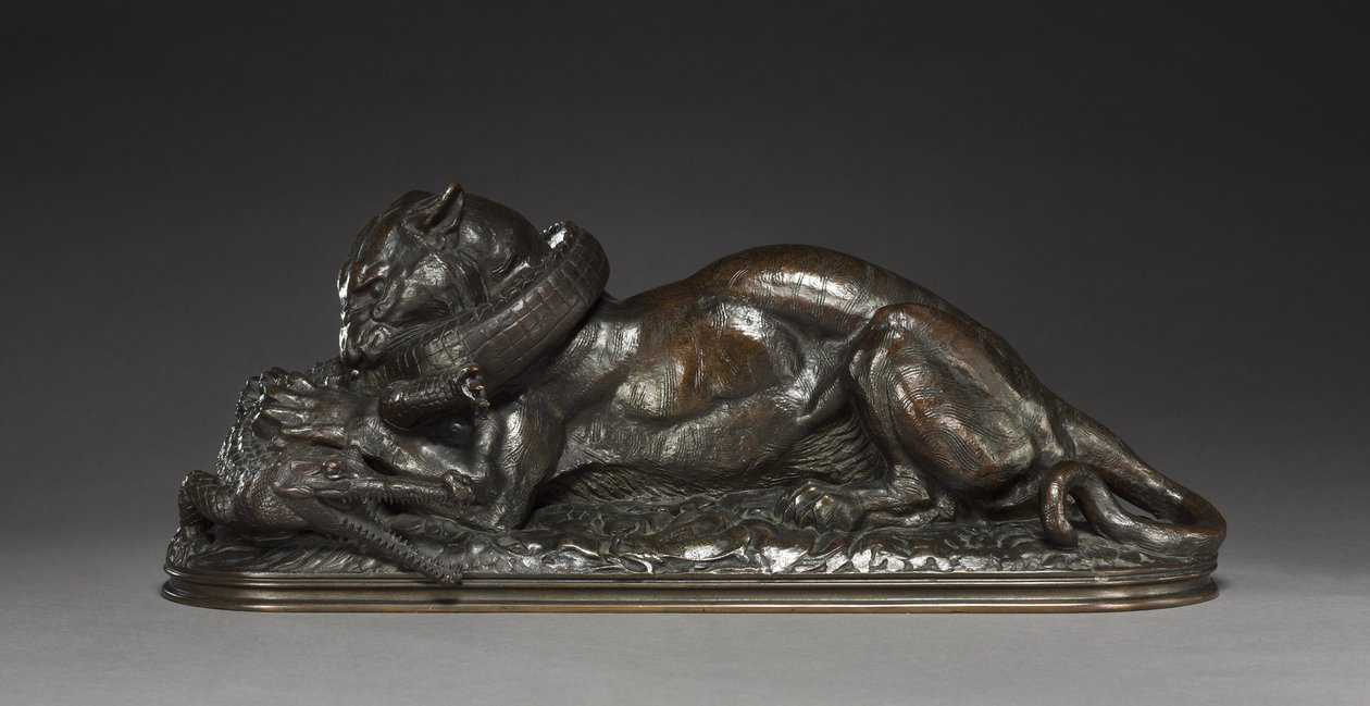 A tigris felfal egy gaviált, 1831. alkotó: Antoine Louis Barye