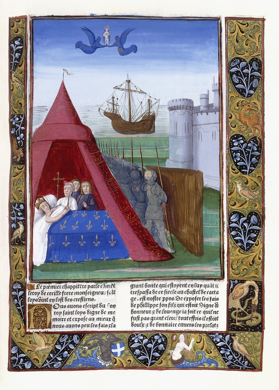 Szent Lajos halála Karthágóban, 1493 alkotó: Antoine Verard