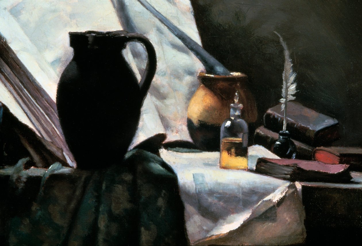 Csendélet koponyával, részlet, XIX. alkotó: Antoine Vollon