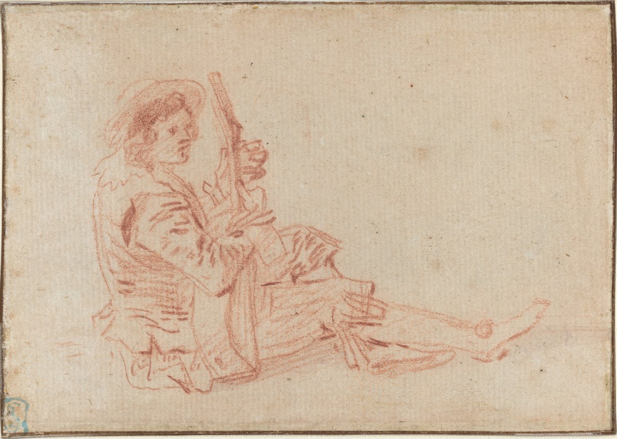 Ülő gitáros [recto] alkotó: Antoine Watteau