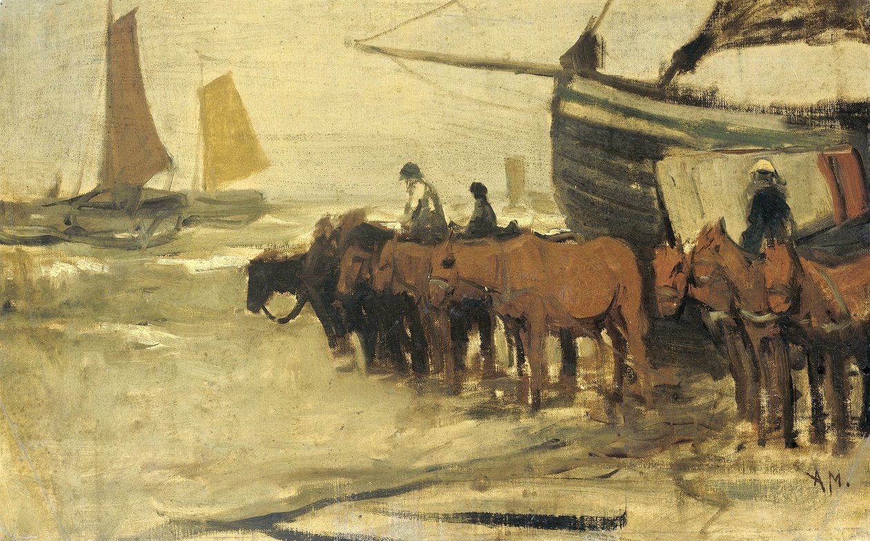 A halász ujját a tengerbe hozni alkotó: Anton Mauve