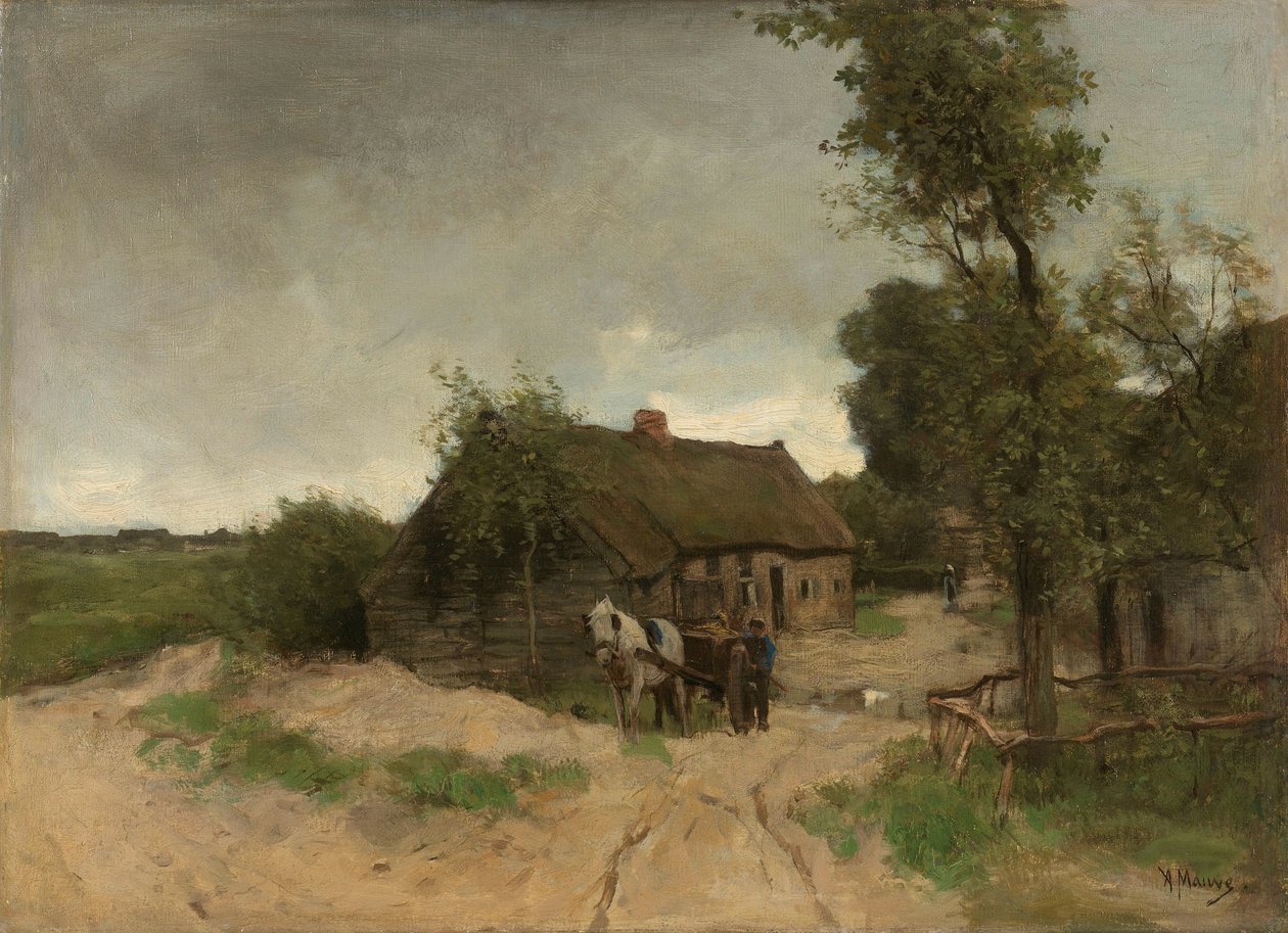 Ház a földúton alkotó: Anton Mauve