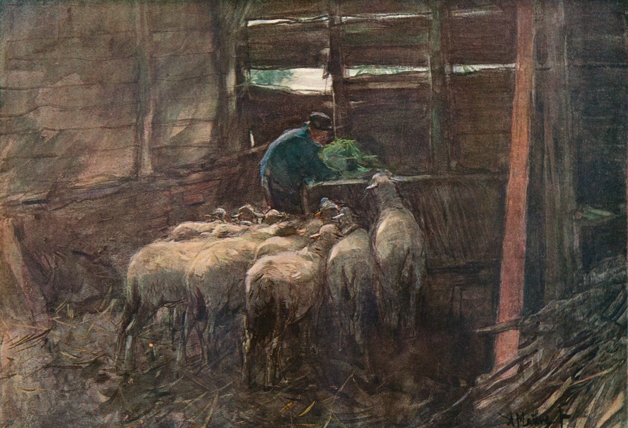 Egy pajta belseje, 19. század alkotó: Anton Mauve