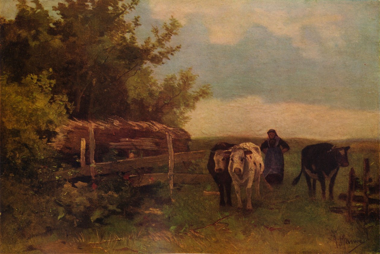 Minding Cows, Herisson, c1869, 1938 alkotó: Anton Mauve