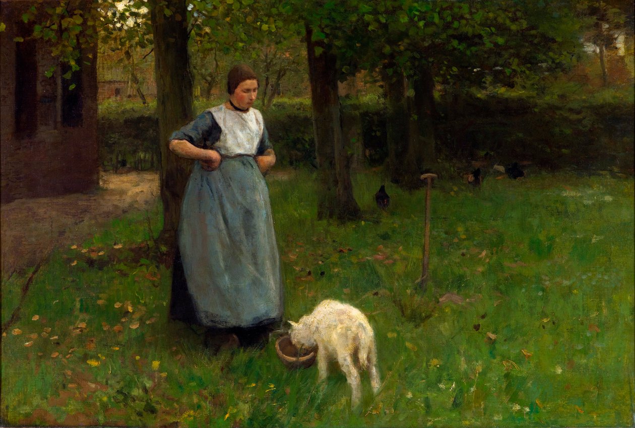 Nő Larenből báránnyal alkotó: Anton Mauve
