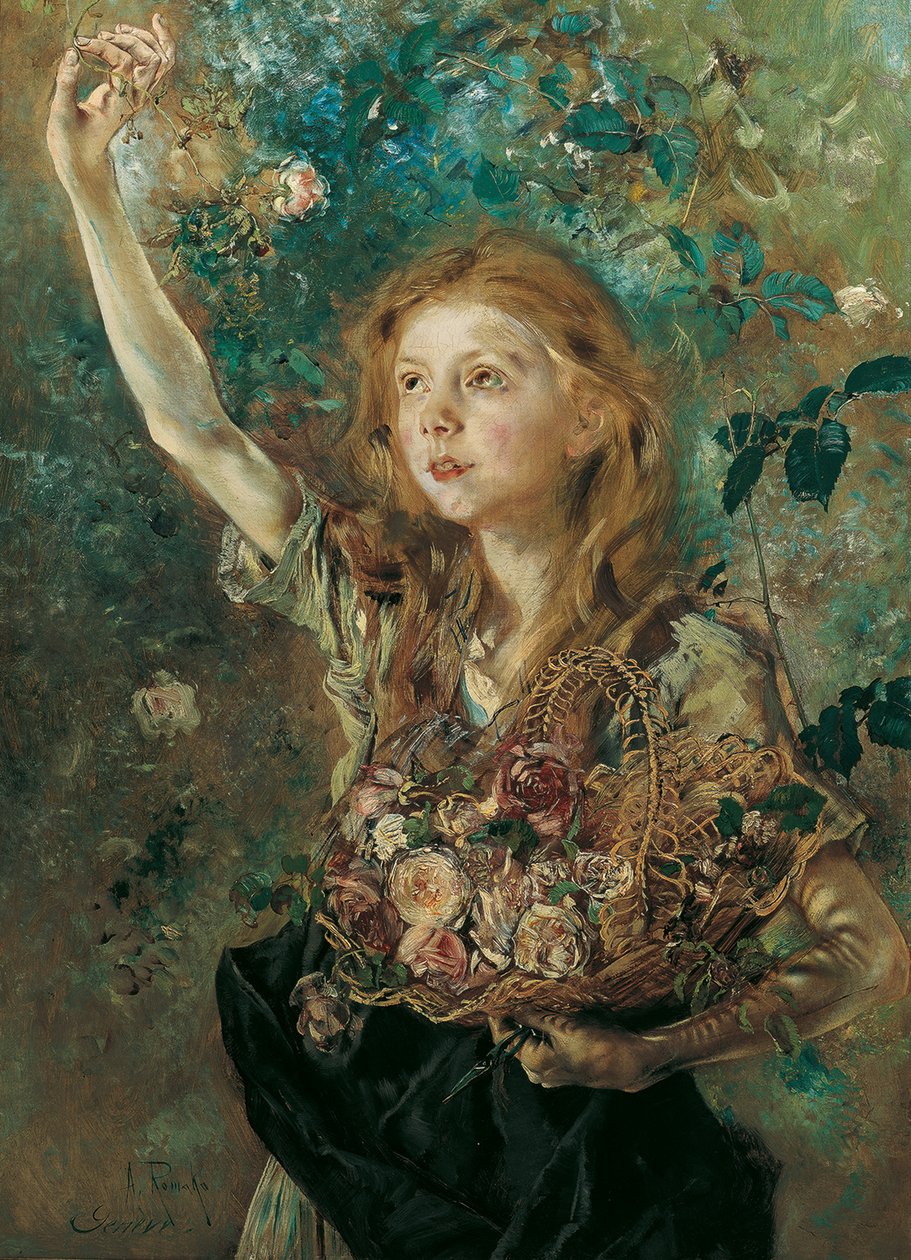 A rózsaszedő, c. 1883-1884. alkotó: Anton Romako