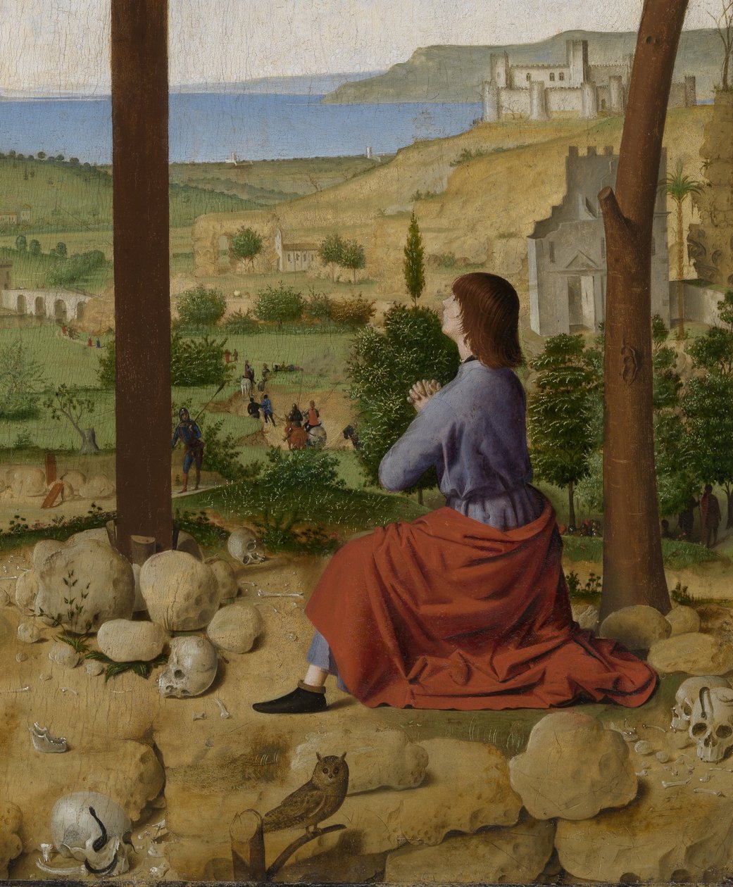 Keresztre feszítés, Máriával és Jánossal alkotó: Antonello da Messina