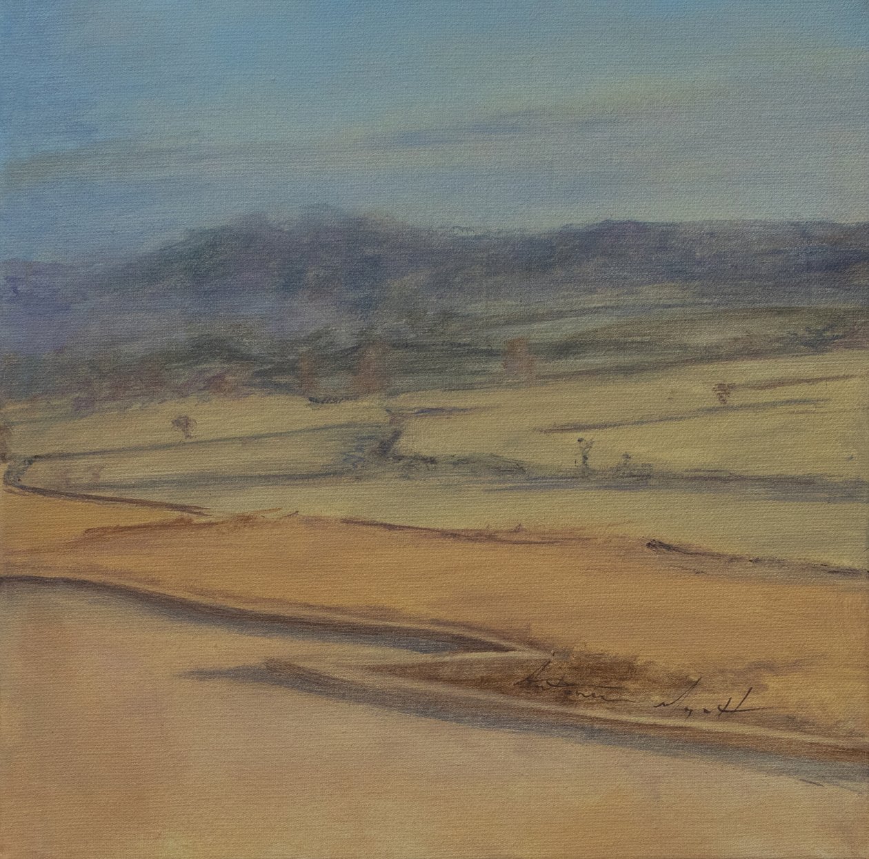 Zigzag hedge, Somerset, 2022 (oil on canvas) alkotó: Antonia Myatt