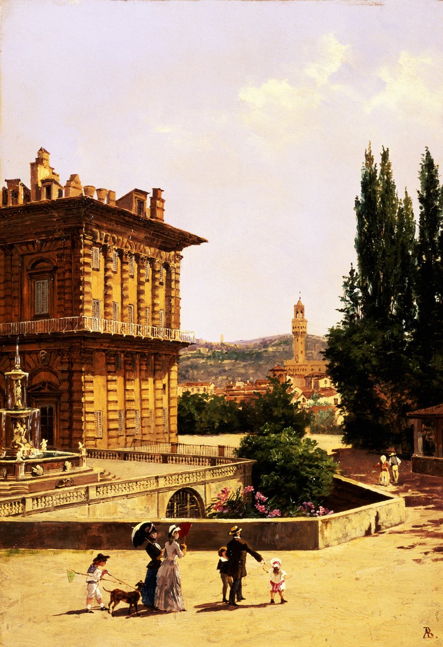 A Pitti-palota mellett, Firenzében alkotó: Antonietta Brandeis