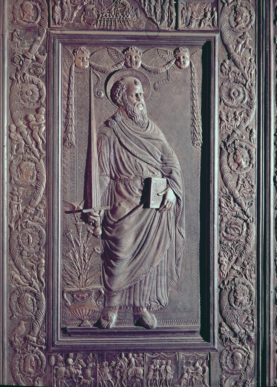 Szent Pál, részlet a bazilika központi ajtajáról, díszítés 1439-45 (bronz) (lásd még 247330-247337) alkotó: Antonio Filarete
