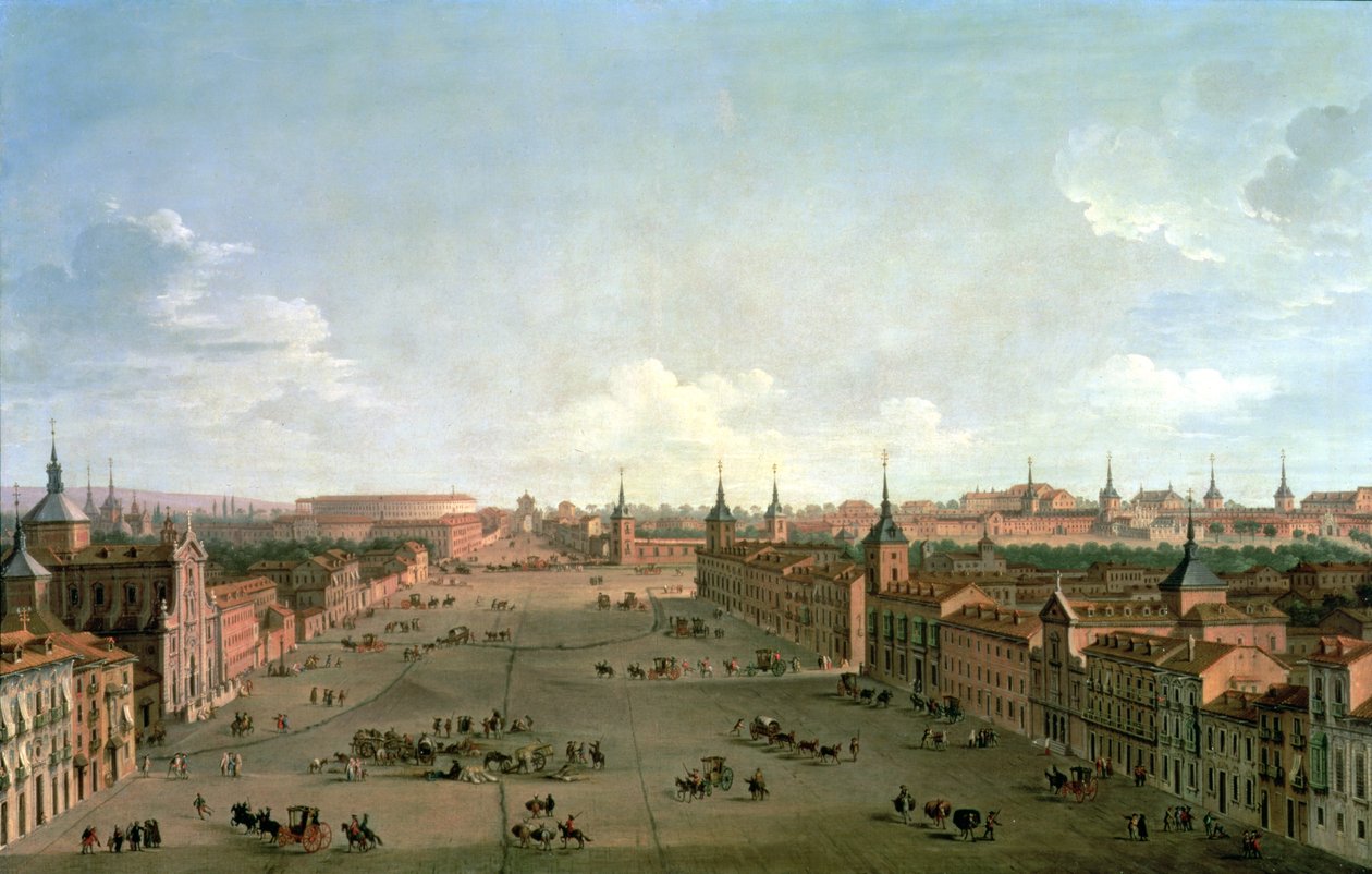 Kilátás a Calle de Alcalára, Madrid, 1750 körül alkotó: Antonio Joli
