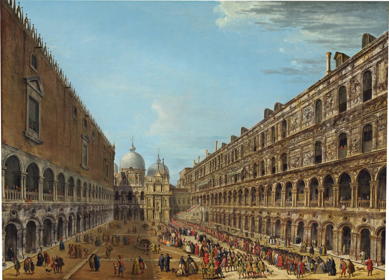 Stoppani nuncius távozása a Dózse palotájából hallgatósága után 1741. április 18 -án alkotó: Antonio Joli