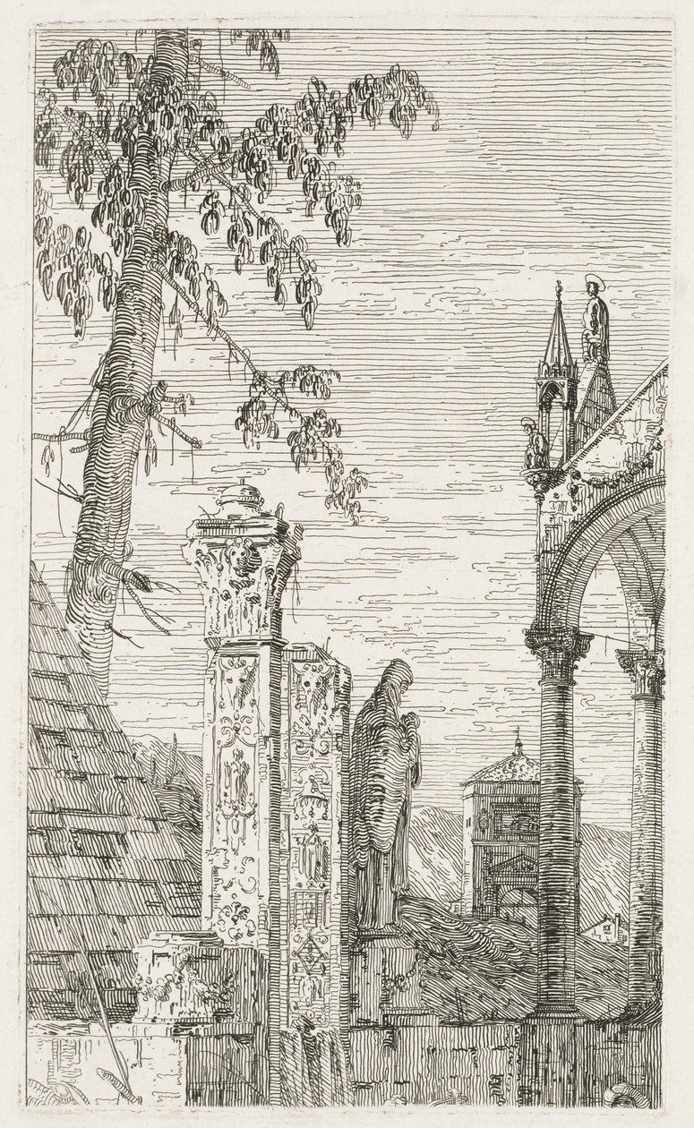 Nézetek: Szobrászat töredékei, 1735-1746. alkotó: Giovanni Antonio Canal