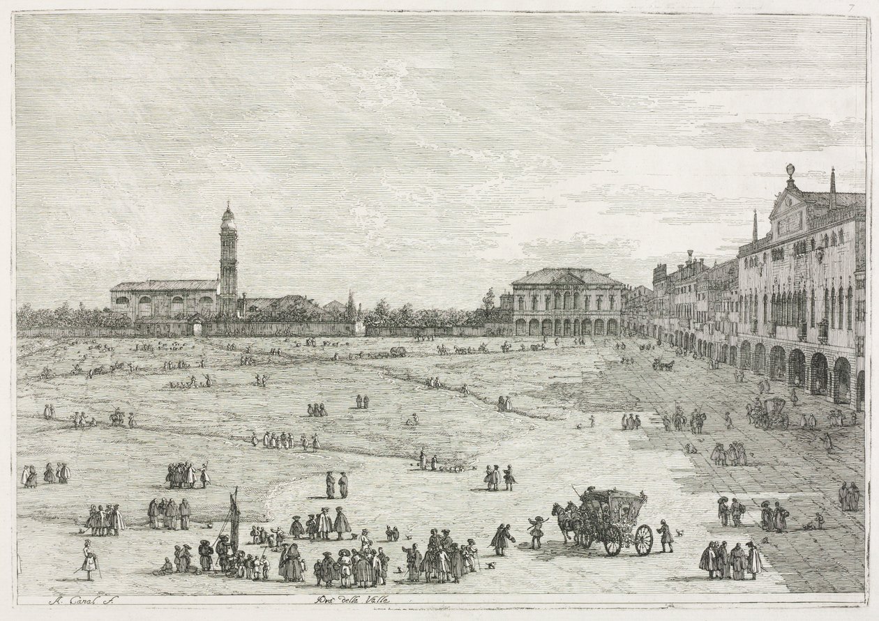Nézetek: Prà della Valle, Padova, 1735-1746. alkotó: Giovanni Antonio Canal