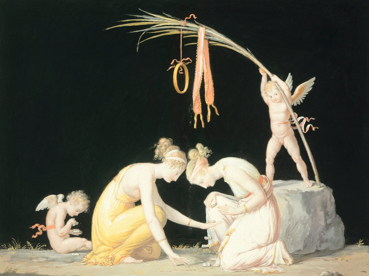 Astragals Players, 1799 körül (akvarell) alkotó: Antonio Canova