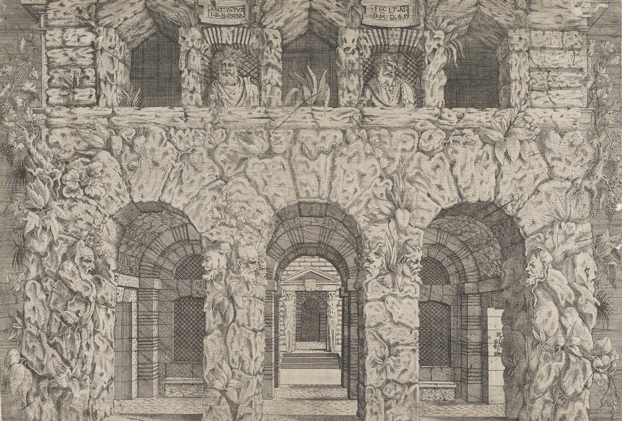 Egy barlang, kb. 1545. alkotó: Antonio Fantuzzi