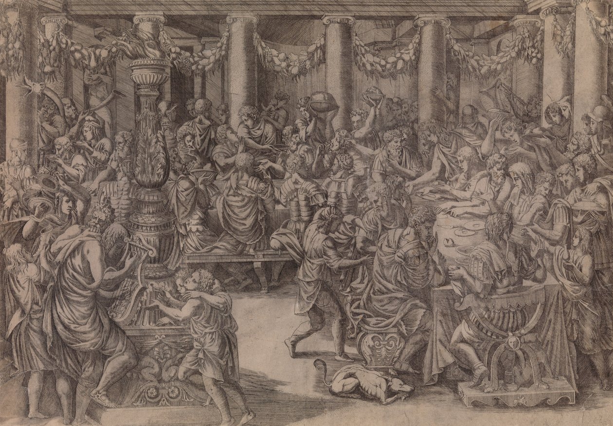 Scipio bankettje, 1543. alkotó: Antonio Fantuzzi