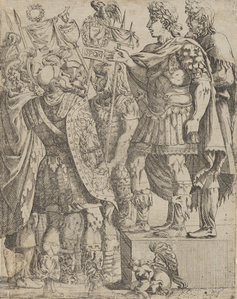 Császár beszédet mond katonáihoz, kb. 1542-45. alkotó: Antonio Fantuzzi