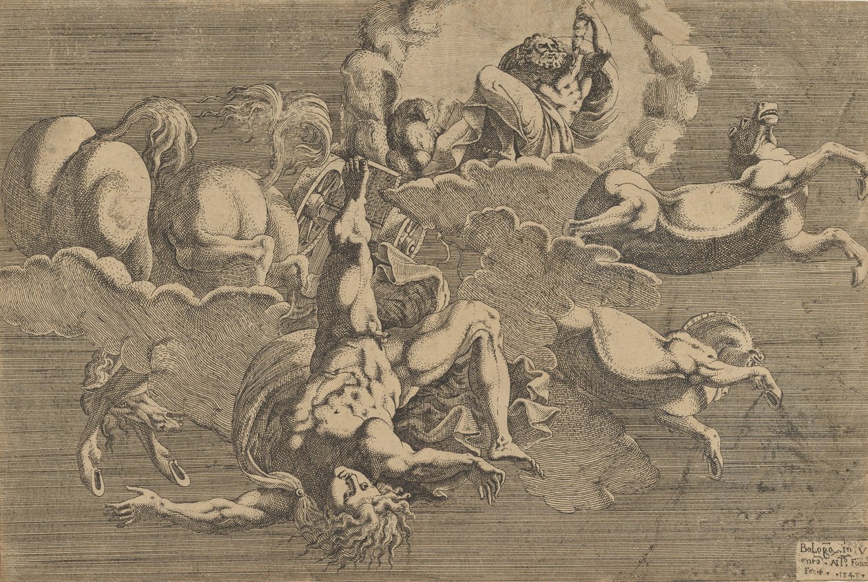 Phaeton bukása, 1545. alkotó: Antonio Fantuzzi