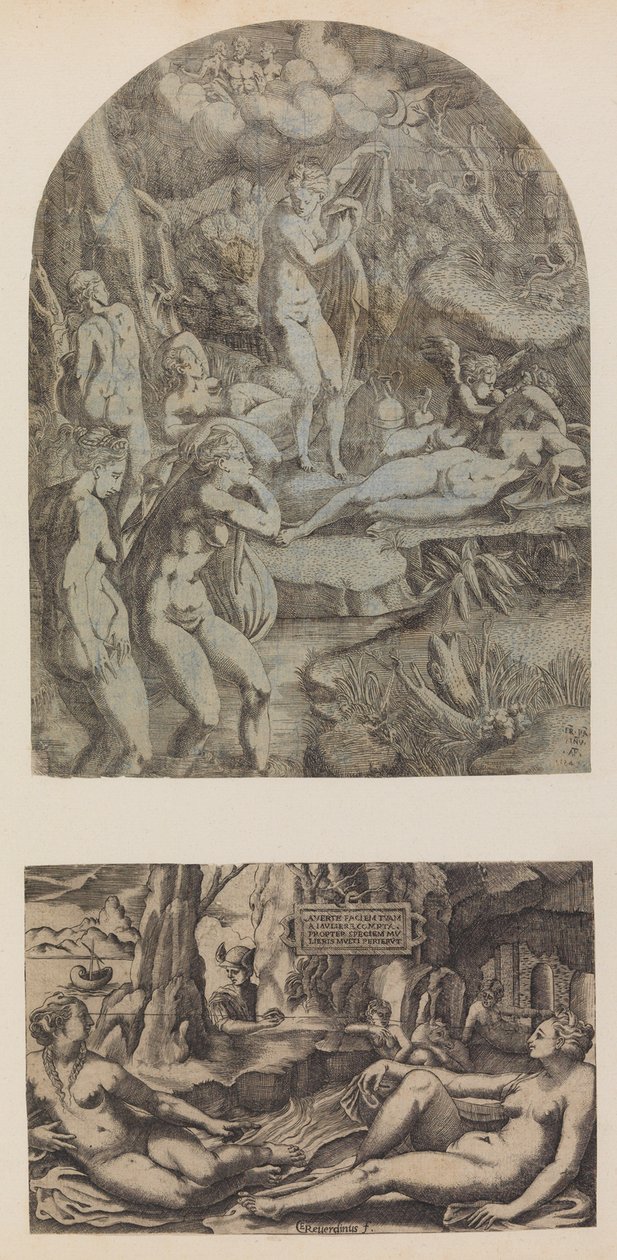 Vénusz és nimfák fürdőzése, 1543. alkotó: Antonio Fantuzzi