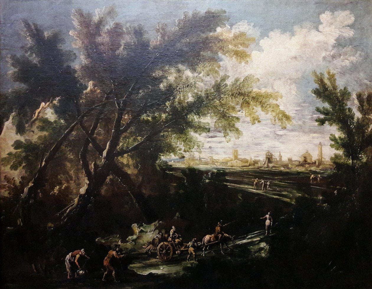Táj vízhordozóval. alkotó: Antonio Francesco Peruzzini