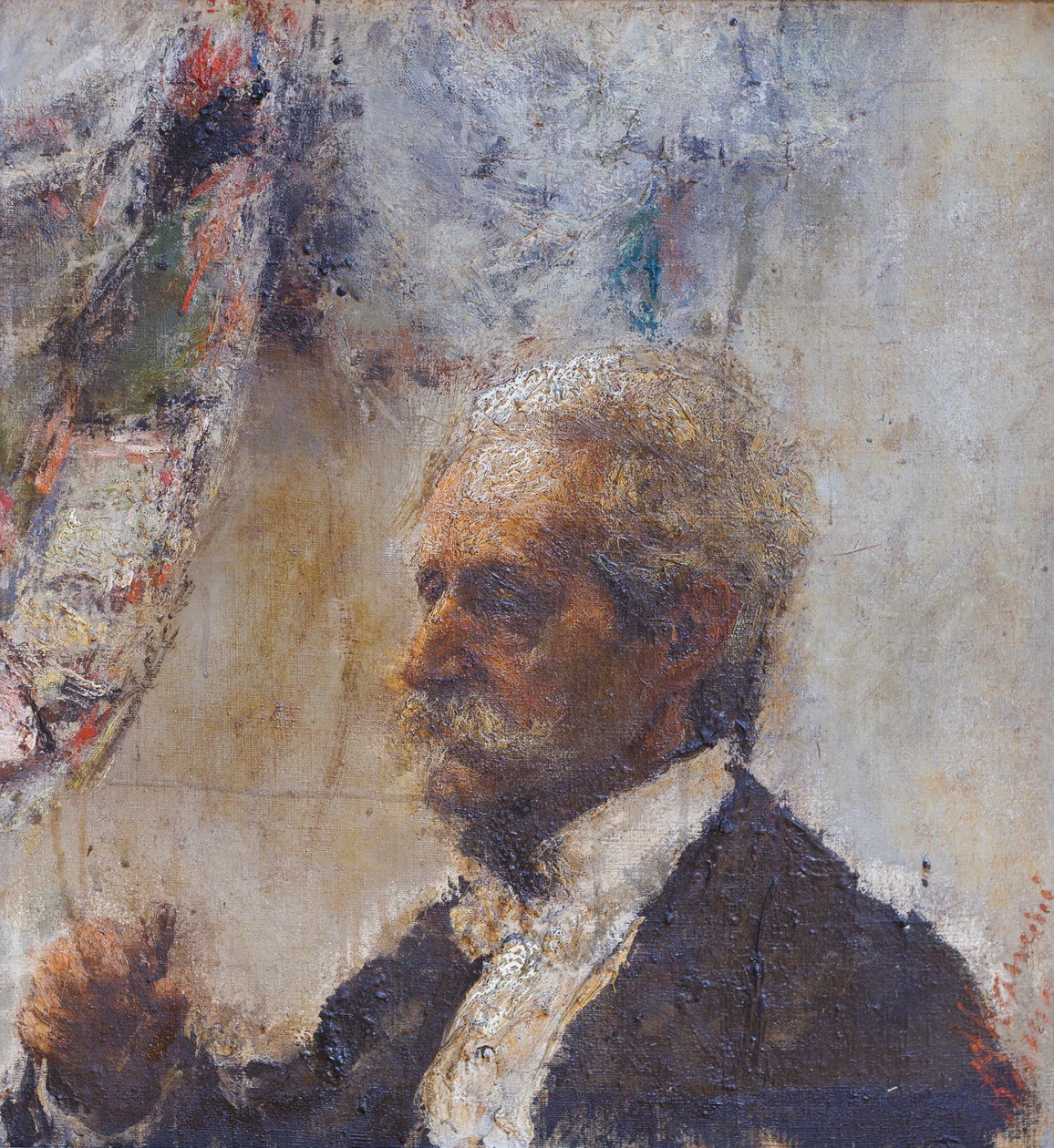 A művész apjának portréja alkotó: Antonio Mancini