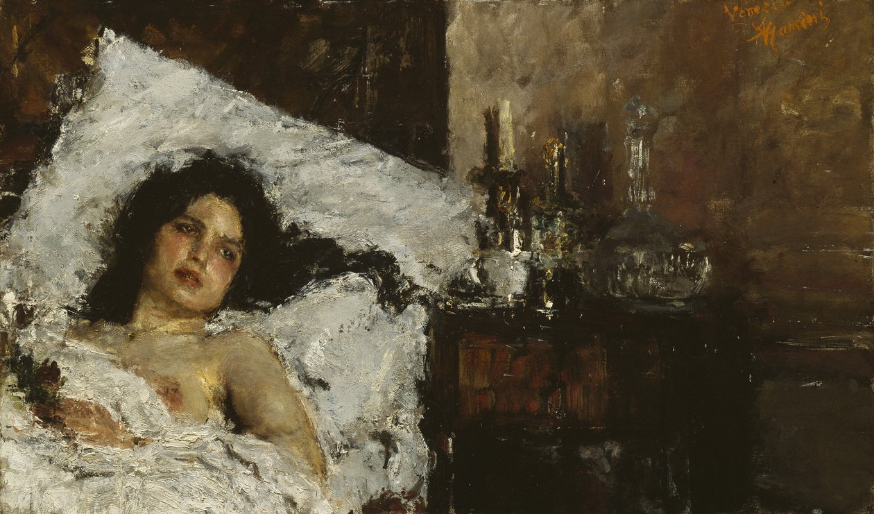 Pihenő, 1887 körül alkotó: Antonio Mancini
