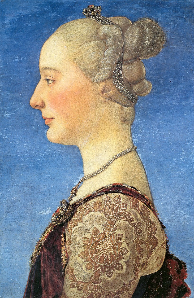 Fiatal nő portréja, 1475 alkotó: Antonio Pollaiuolo