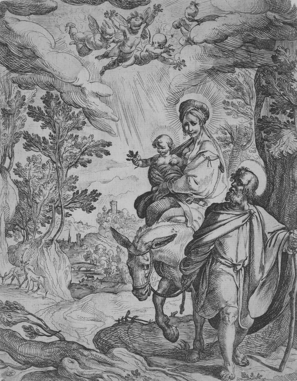Repülés Egyiptomba. alkotó: Antonio Tempesta