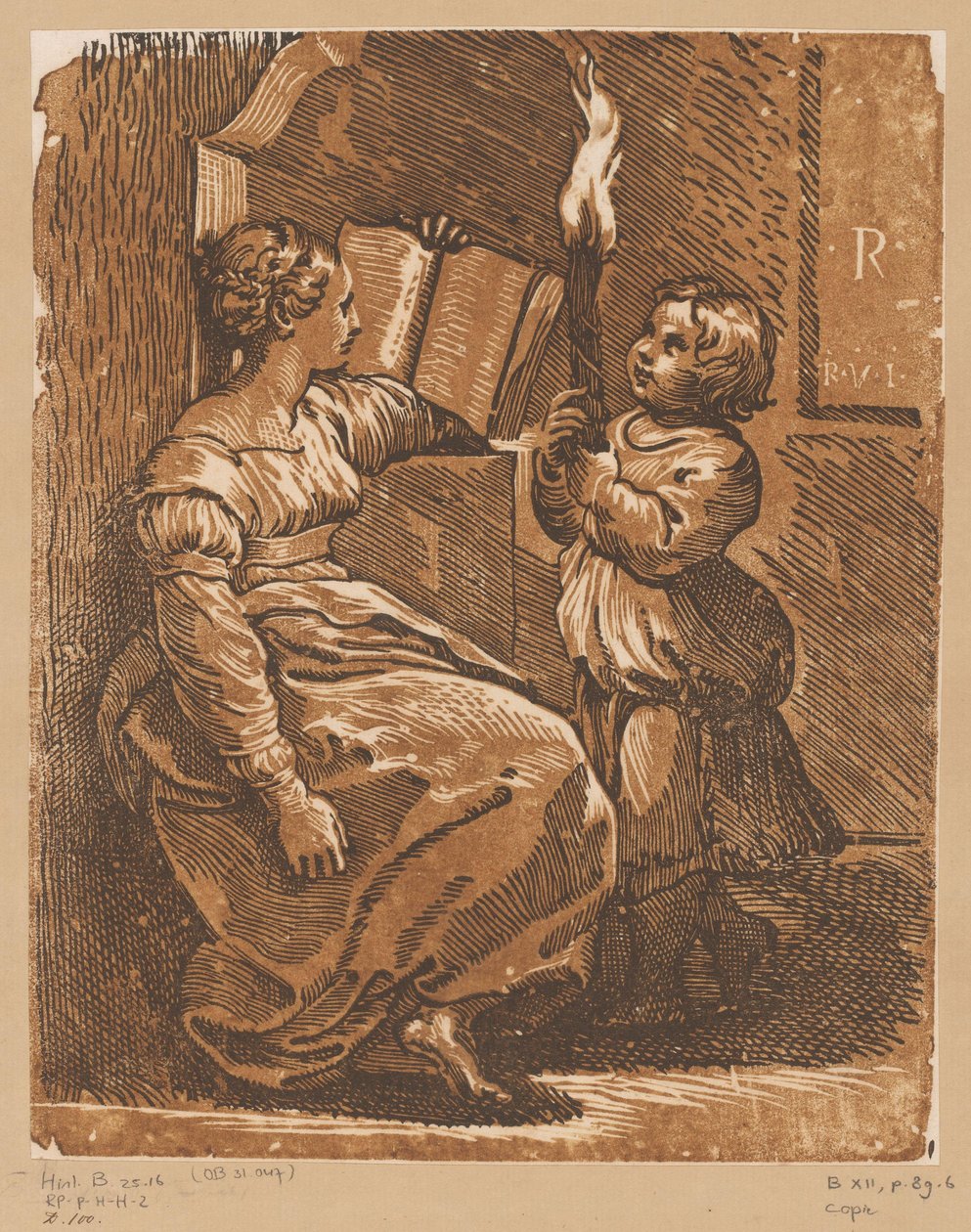 Sibylt olvasni gyermekkel alkotó: Antonio da Trento (attributed to)