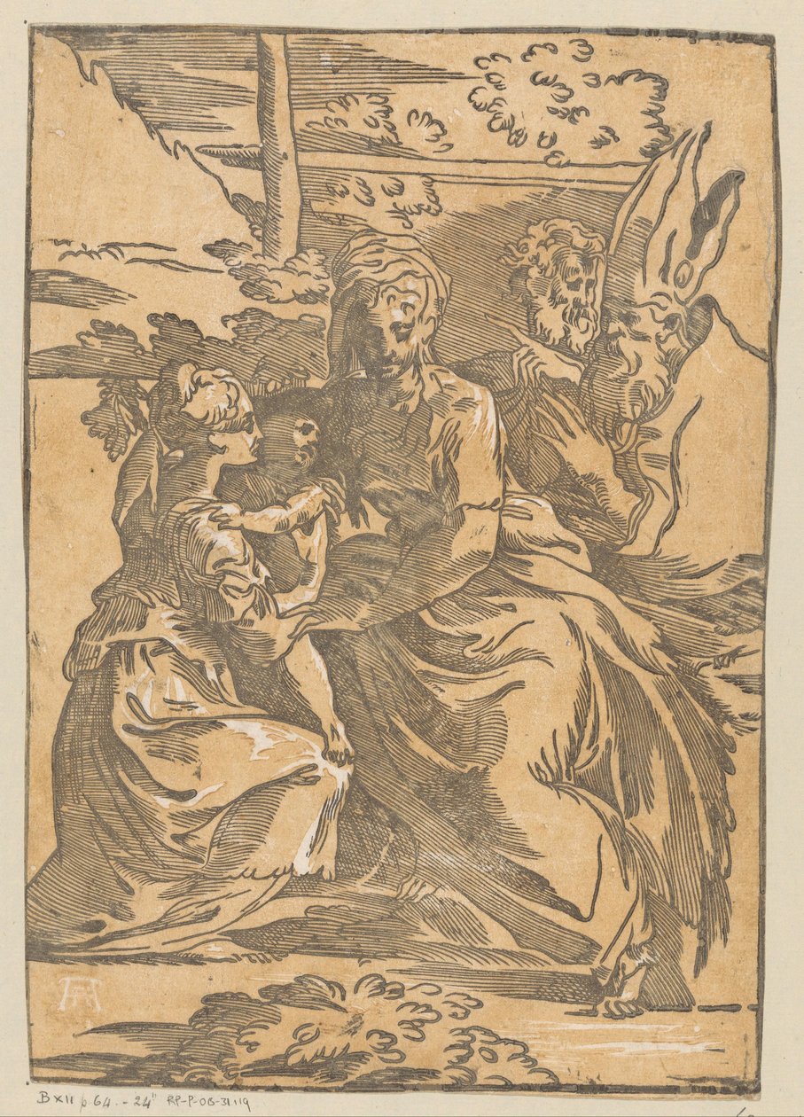 A női szent befogadja a gyermek Krisztust alkotó: Antonio da Trento (possibly)