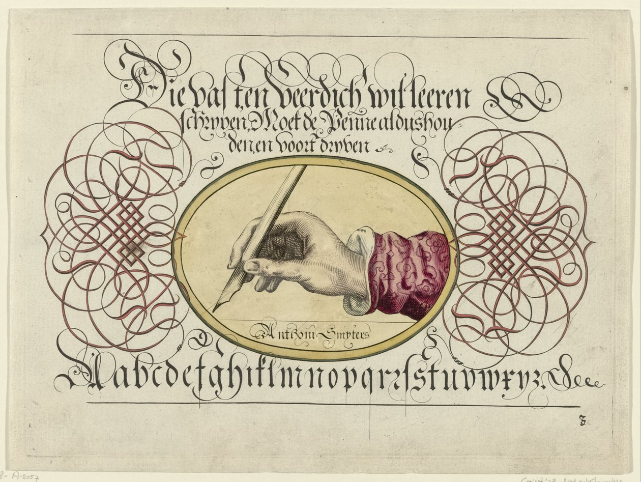Írásminta író kézzel alkotó: Antonius Smyters