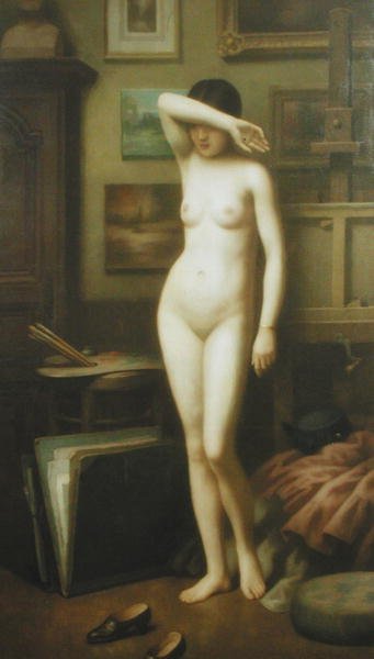 The Reluctant Model, 1910-20 körül (olaj, vászon) alkotó: Antony Troncet