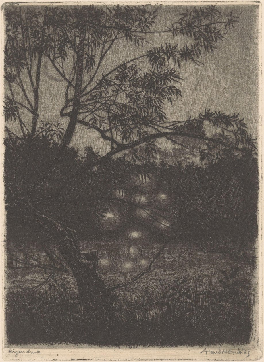 Kert fényes fával alkotó: Arend Hendriks (signed by artist)