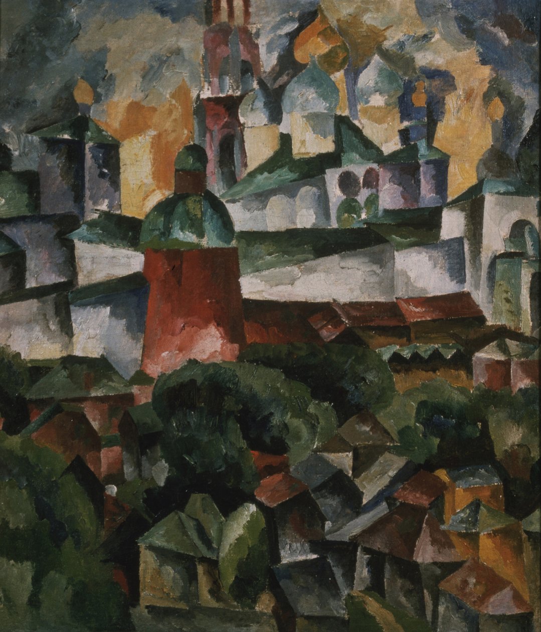 Táj a Szentháromság-Sergius-kolostorral, 1920 alkotó: Aristarkh Vasilievic Lentulov