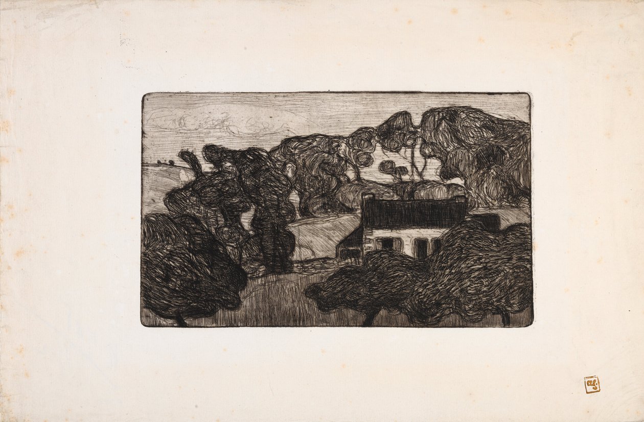 Ferme entourée dArbres (Fákkal körülvett farm) alkotó: Armand Séguin