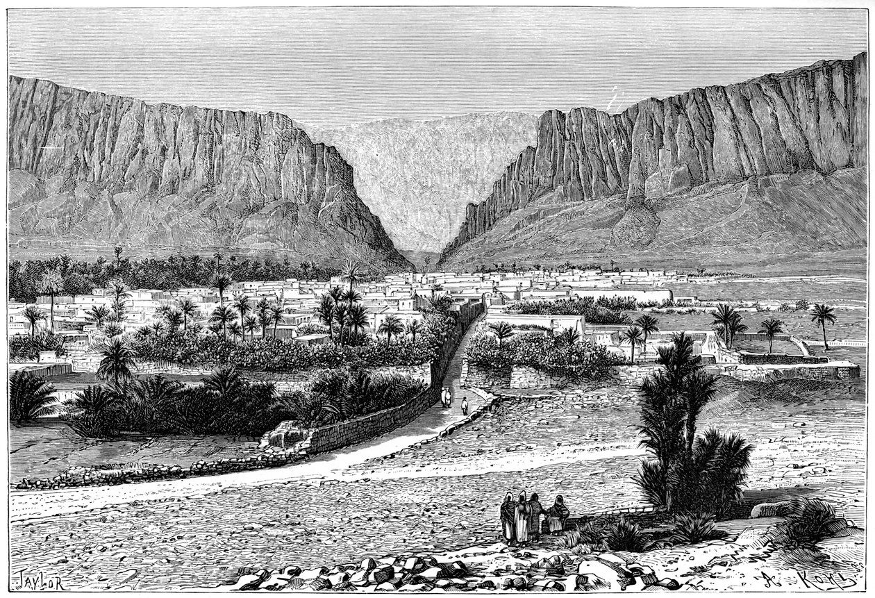 Az El-Kantara-szurdok, Tunézia, 1895. alkotó: Armand Kohl