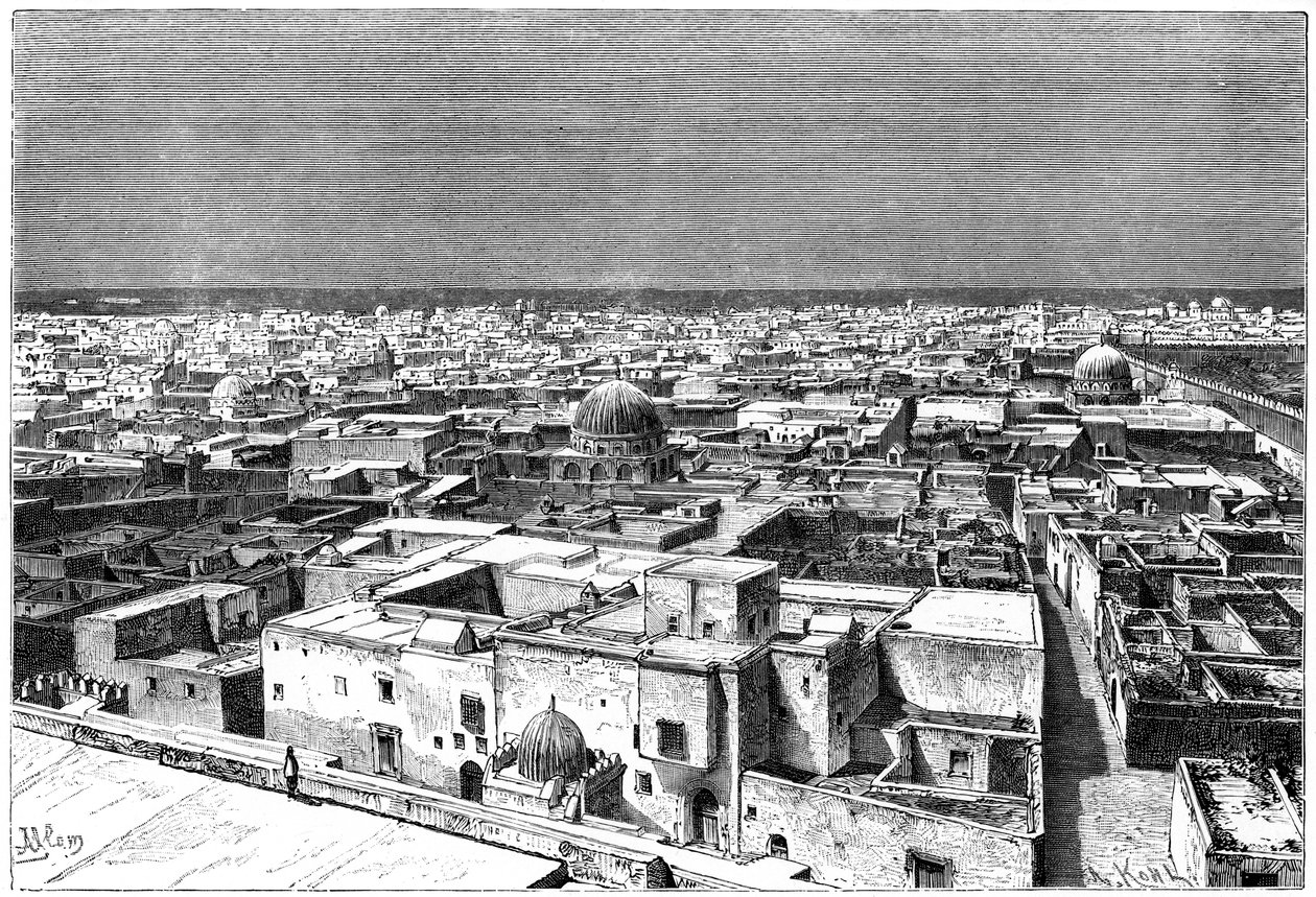 Kilátás Kairwanról, Tunézia, 1890 alkotó: Armand Kohl