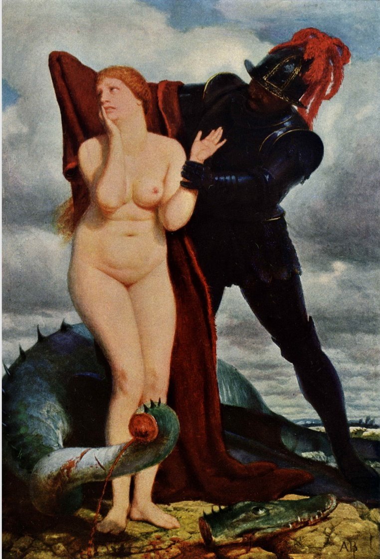 Angelica, akit sárkány őriz alkotó: Arnold Böcklin