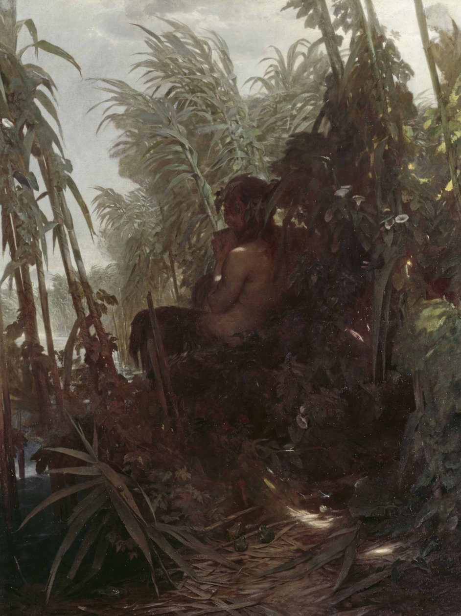 Pan a nádasban alkotó: Arnold Böcklin