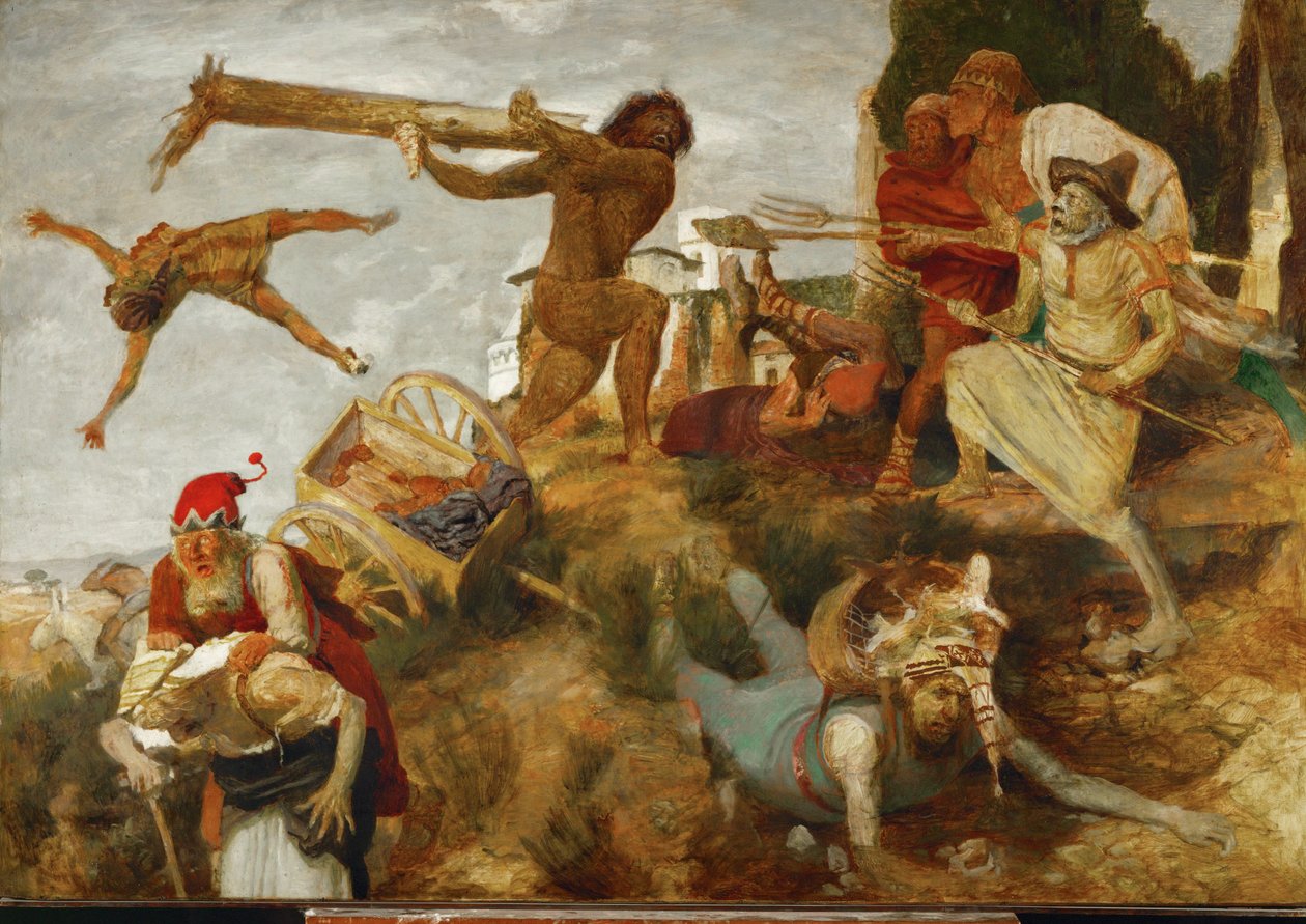 Orlando csatája az útonállók ellen ... alkotó: Arnold Böcklin