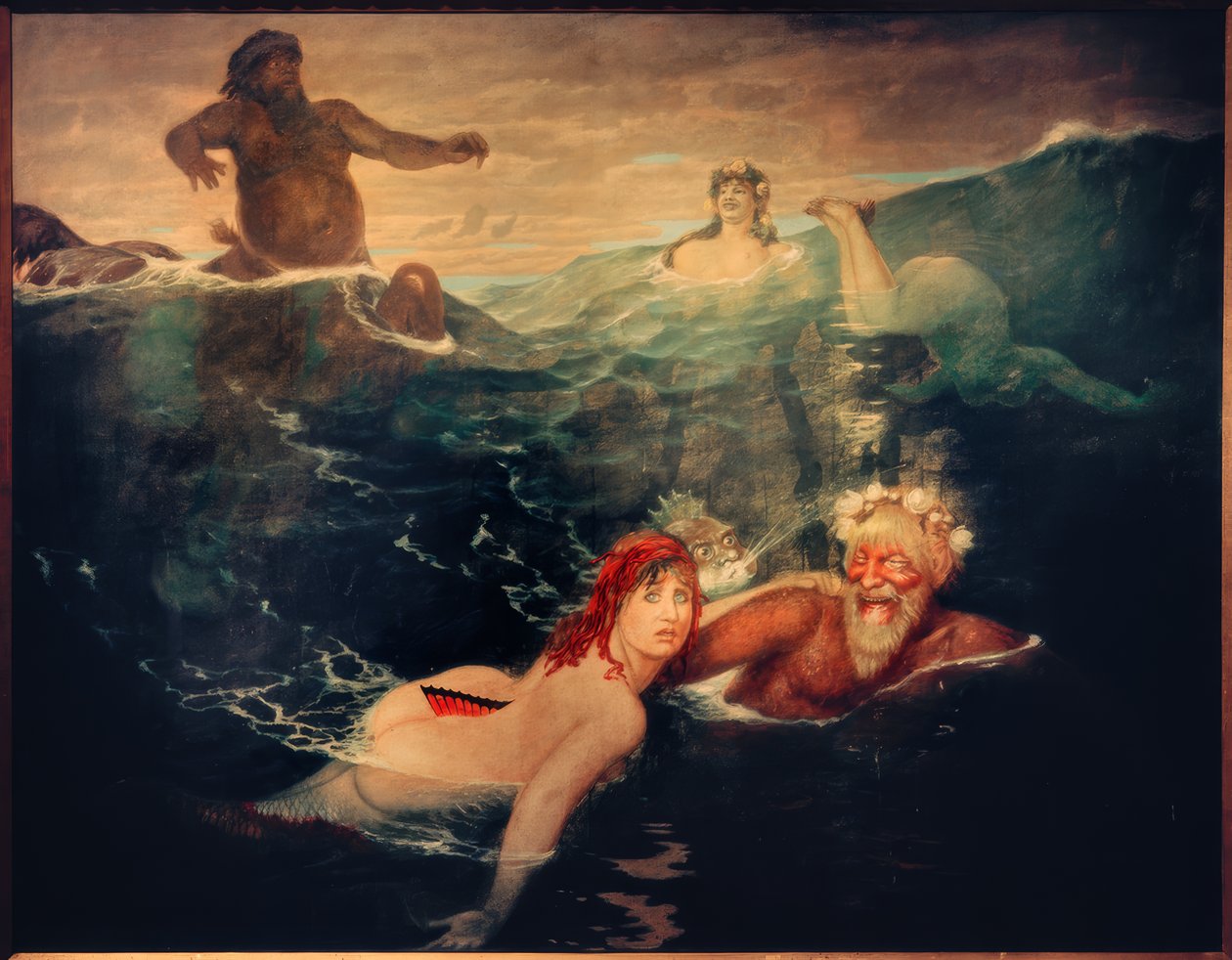 A hullámok játékában alkotó: Arnold Böcklin