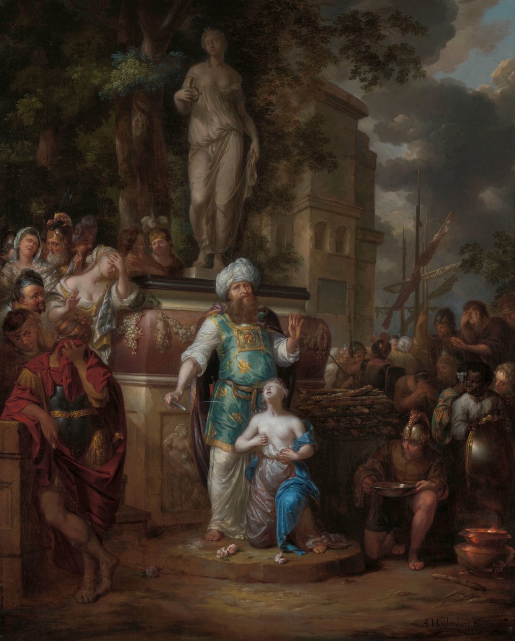 Iphigenia feláldozása alkotó: Arnold Houbraken
