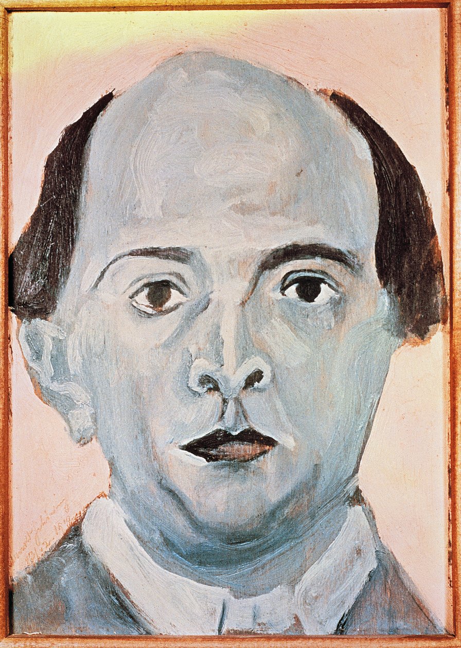 Önarckép kék színben alkotó: Arnold Schoenberg