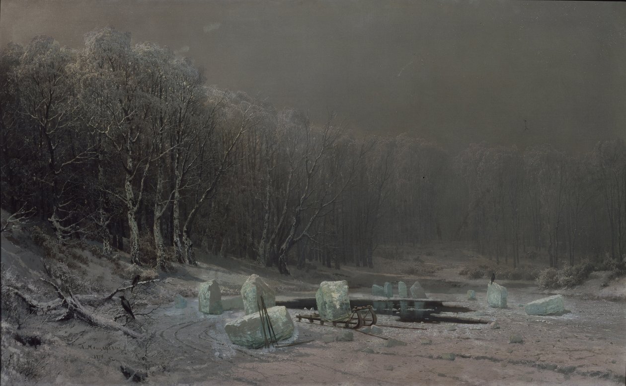 Téli. Jéghasadás alkotó: Arseniy Ivanovich Meshchersky