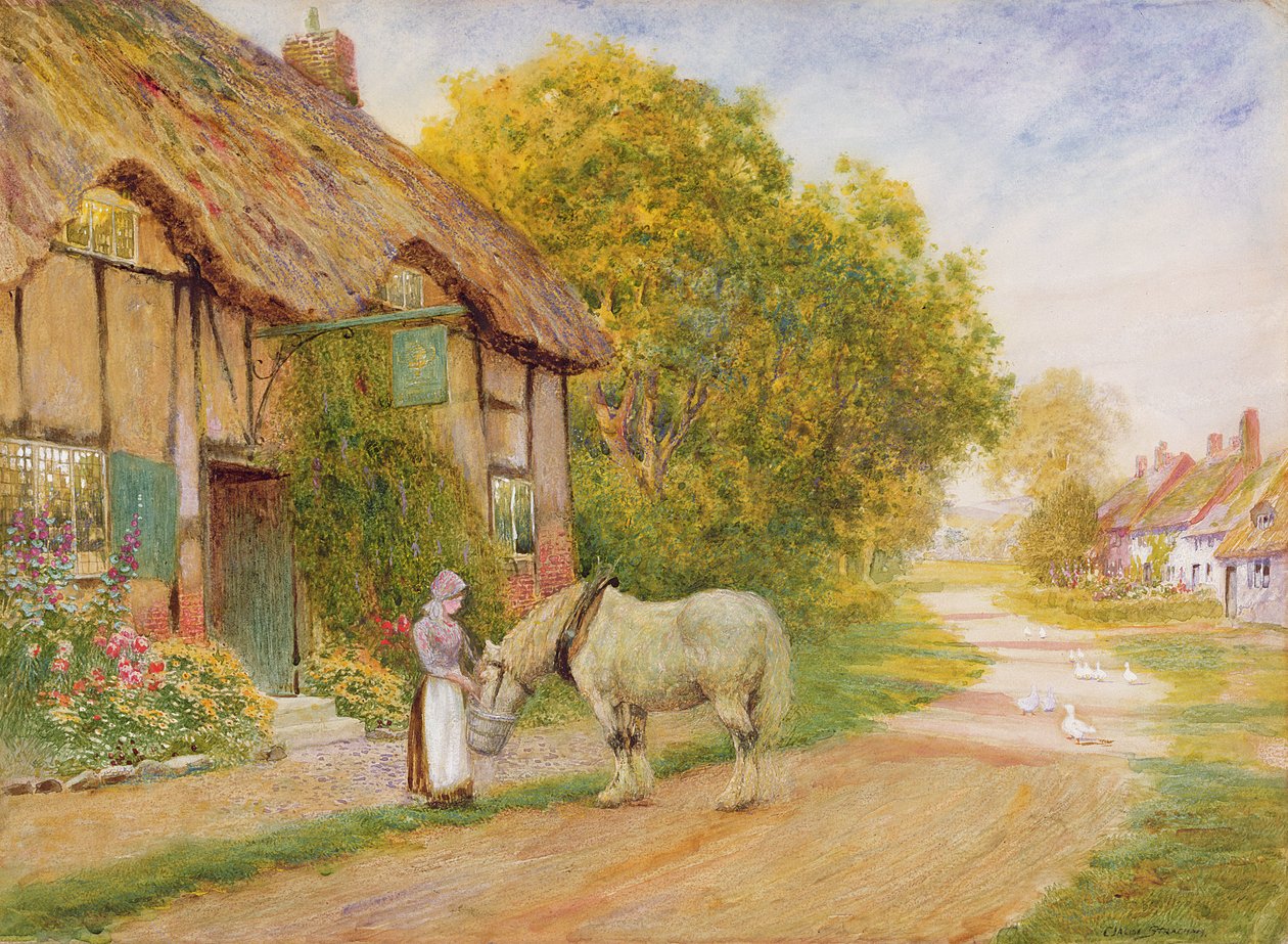 A Village Innen kívül alkotó: Arthur Claude Strachan
