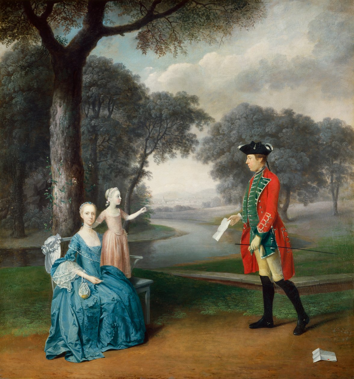Francis Vincent, felesége Mercy és lánya Ann a Weddington Hallból, Warwickshire-ből, 1763 alkotó: Arthur Devis